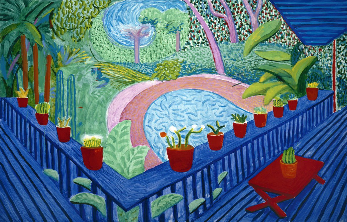 eclectickling's tweet photo. 10. Et je termine avec un ex-aequo de trois peintres contemporains :
Ronnie Jiang - The Struggle Is Real (2018)
David Hockney - Garden with blue Terrasse (2015)
Gerhard Richter - September (2005) https://t.co/lLjnDmndlV