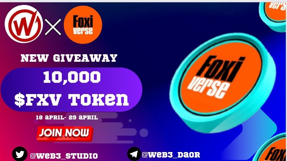 Web3_METAVERSEE's tweet photo. Foxiverse x Web3 Studio 200 #FCFS BIG  #Airdrop

🏆 Prize Pool:- 10,000 Token ( #FCFS Users )

✅ Follow @foxiverse_&amp; @Web3_studio

✅ Complete Gleam ⤵️
https://t.co/yfeOfE62YN

⏱️ Ending 29 April
#BSC #Airdrops #Crypto #Web3Media #Giveaways #FCFS https://t.co/ivIKM8ooZ7