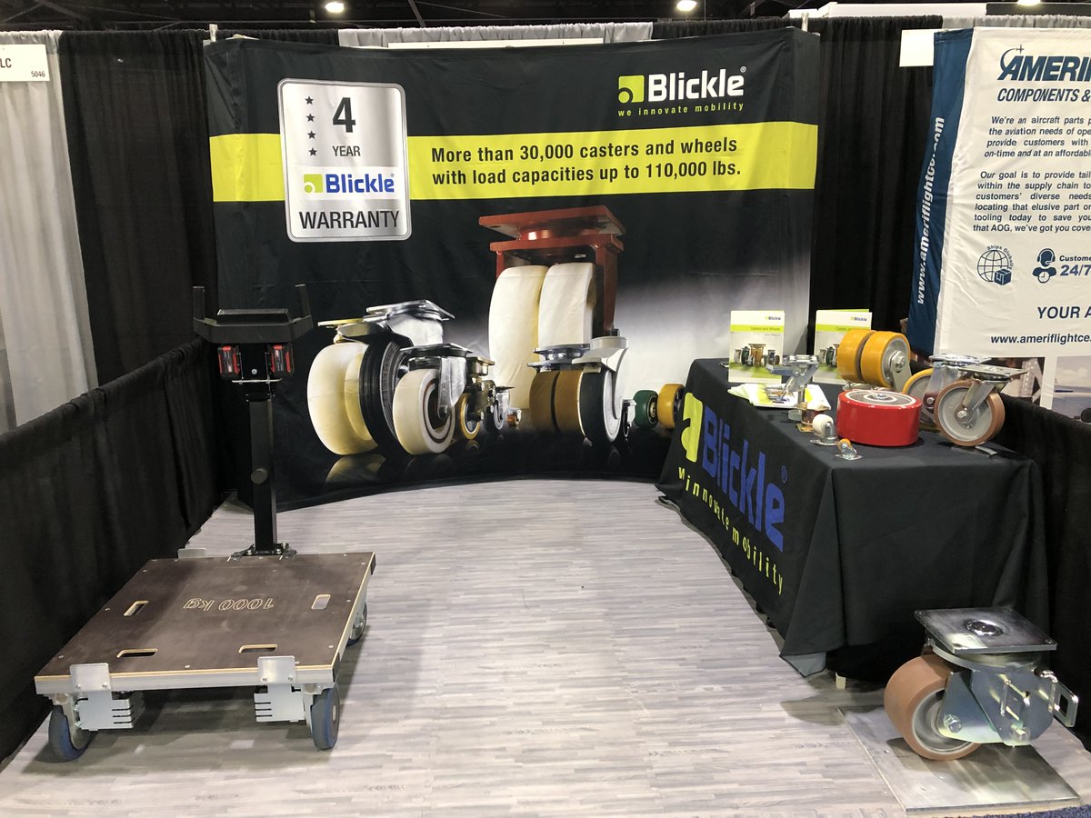 BlickleUSA's tweet photo. Come visit us in booth 5048 at #AviationMRO in Atlanta! We are showcasing our most innovative product, the #ErgoMove, and our industry-specific #springloaded caster for jet engine stands!  

Stop by to find the #solution for your #aviation needs. https://t.co/LOE3at9cSs