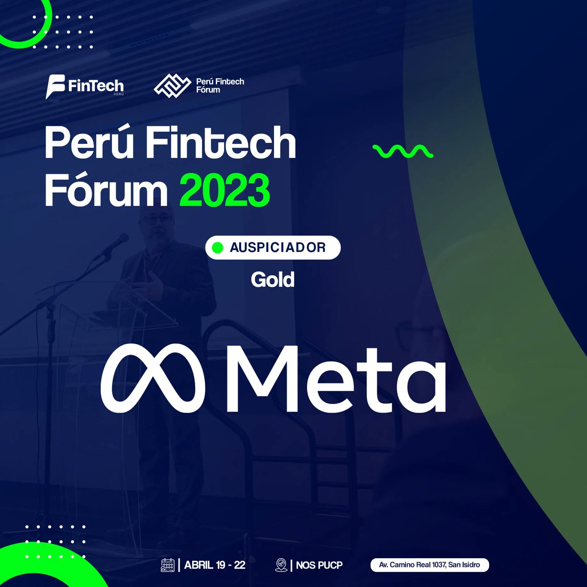 📊 ¡#PerúFintechFórum2023 anuncia a Meta como Sponsor Gold!

#Meta crea una experiencia única para conectarnos socialmente y mejorar la industria financiera.

Keynote Speaker, Julia Viloria, Financial Services Account Manager. Viernes 21 de abril, Teatro, 9:30am.

#PFF2023
