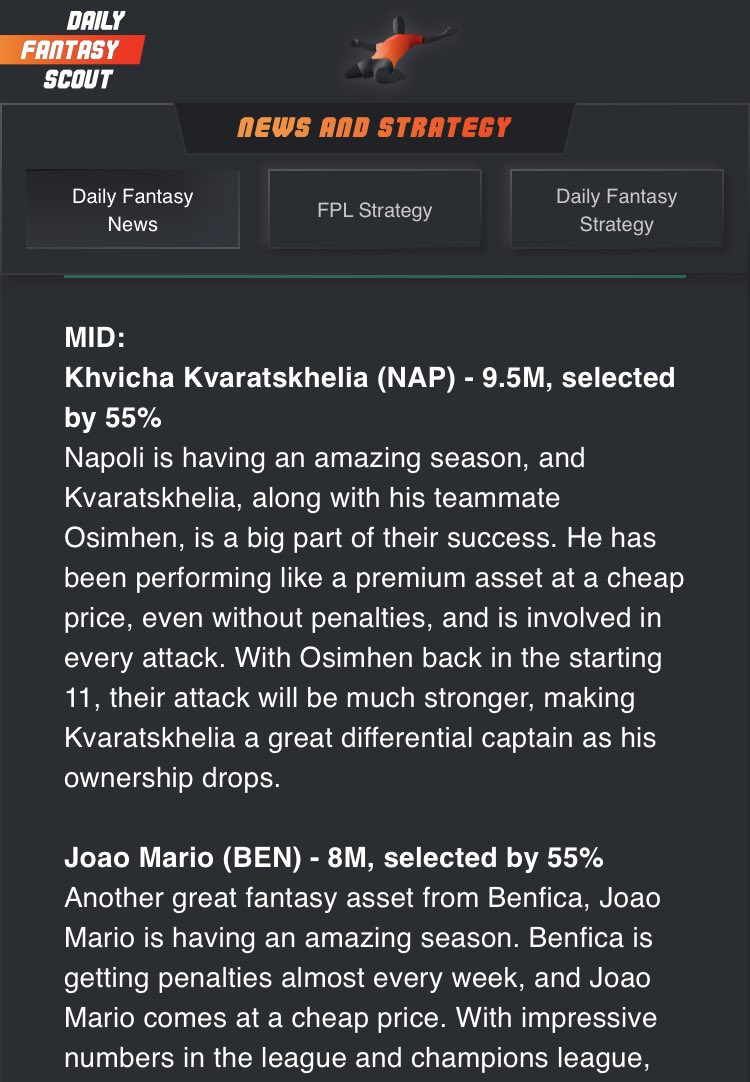 Daily Fantasy Scout tweet media