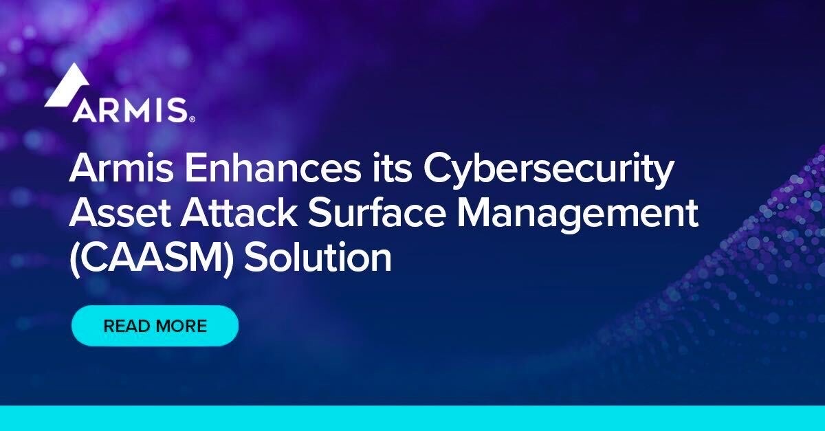 ArmisSecurity's tweet photo. #Armis is excited to announce a new functionality for its #Cybersecurity Asset Attack Surface Management #CAASM Solution enabling organizations to better identify gaps in #security controls, prepare compliance audits and enhance their #CMDBs. Learn more: https://t.co/Ad1Kf2FPWE https://t.co/qHRsu9Oo3I