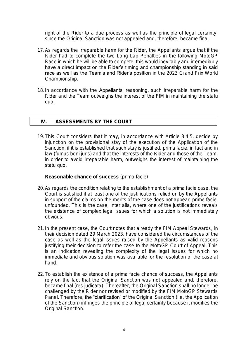 FIMDocs's tweet image. Decision of the MotoGP™ Court of Appeal - Marquez and HRC - REPSOL HONDA TEAM

Published at: 2023/04/13

fim-moto.com/fileadmin/user…

#FIM #FIMfamily #GrandPrix #MotoGP