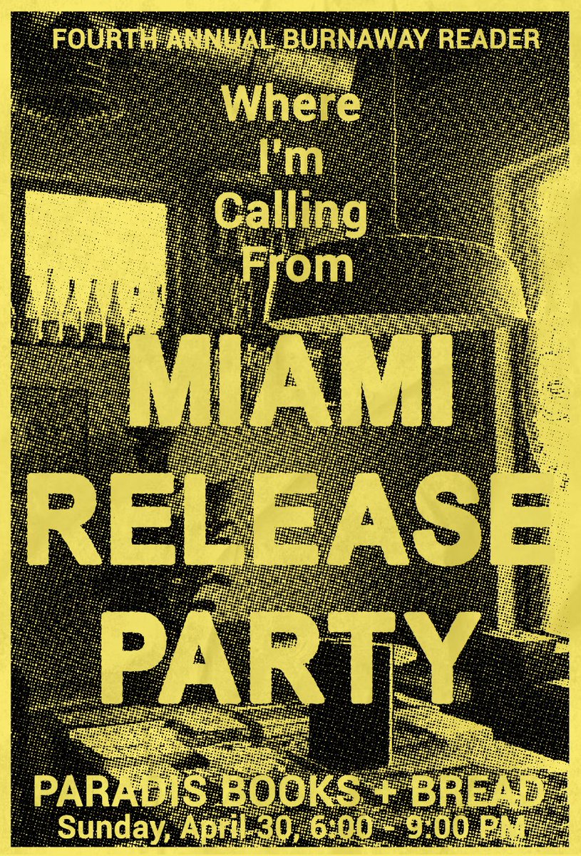 BurnawayGA's tweet photo. 📞 Miami, we're coming. 

Join Burnaway on the evening of April 30th at Paradis B+B in N Miami to celebrate our fourth annual print reader, "Where I'm Calling From." 

https://t.co/nJVWyEDFch https://t.co/2tuClrrN17