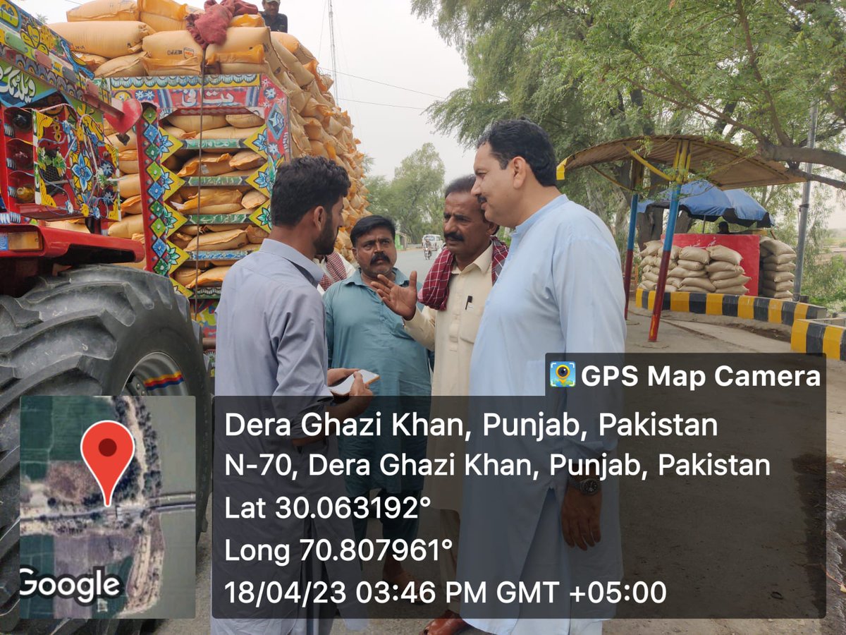 dcdgkhan's tweet photo. حکومت پنجاب کی ہدایت پر گندم خریداری ٹاسک پورا کرنے کیلئےڈیرہ غازیخان انتظامیہ متحرک ہے،بہترسروس ڈلیوری کیلئےاسسٹنٹ کمشنرز عثمان غنی،غلام مرتضیٰ ،احمد نوید بلوچ،پولیٹیکل اسسٹنٹ مشتاق احمد ٹوانہ پی آر سنٹرز،چیک پوسٹوں کی مسلسل نگرانی کی جارہی ہے۔ https://t.co/bbNTeNARc1