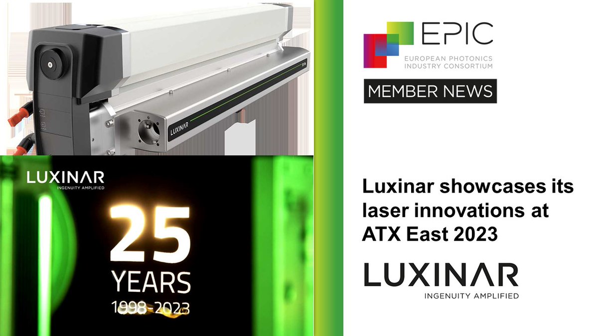 EPIC_photonics's tweet image. 📣 Luxinar celebrates its 25th anniversary &amp;amp; exhibits its innovations at ATX East 2023 in New York. USA this coming June 13th-15th. They will also showcase their latest additions to Luxinar’s well-established SR series of CO2 laser sources.👉luxinar.com/news/laser-inn… #lasersources