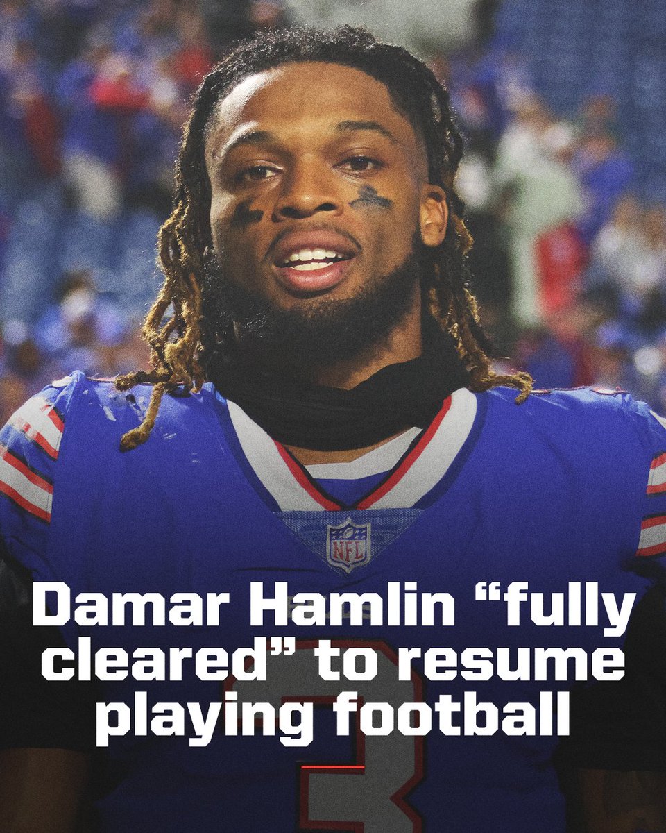 Damar Hamlin has been "fully cleared" to resume football activities, Bills GM Brandon Beane announced.