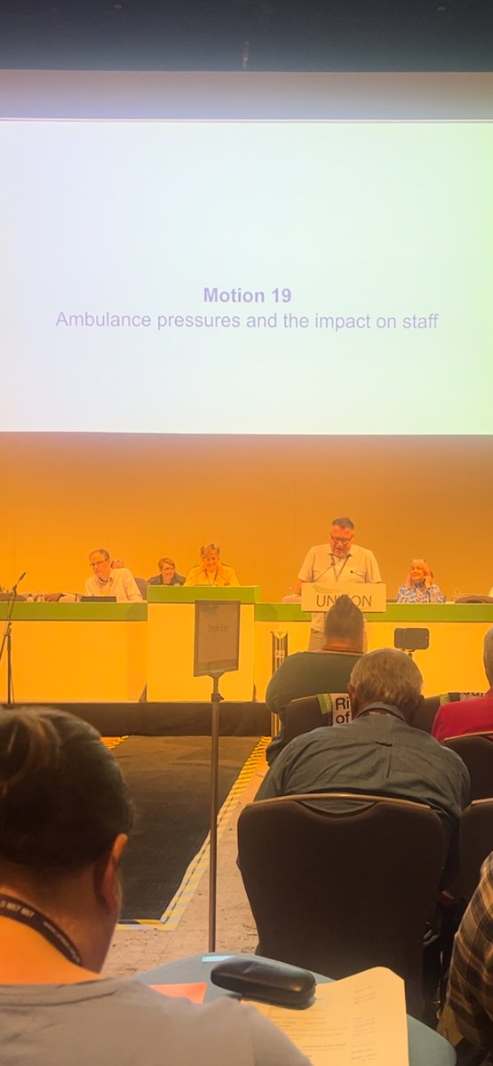 UNISONSCAS1's tweet photo. Our South Convenor SCAS got up today and spoke at National Health Conference, first time delegate and first time speaker, he spoke to support
Motion 19 - Ambulance pressures and the impact on staff … well done Dave https://t.co/uLyjTgz28a