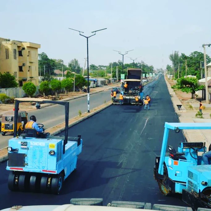 Update from Kaduna State Urban Renewal Projects (Road Component). Construction of Isa Kaita Road. Status: Ongoing laying of Asphalt wearing course.