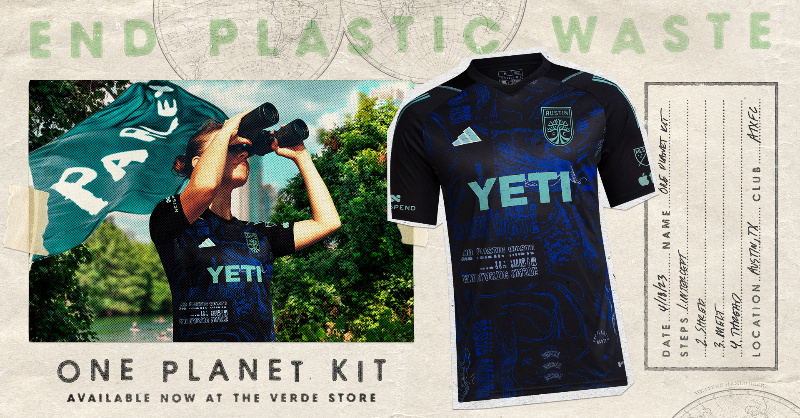 AustinFC's tweet photo. #EndPlasticWaste together! 🌎

The @adidas One Planet kit available now!