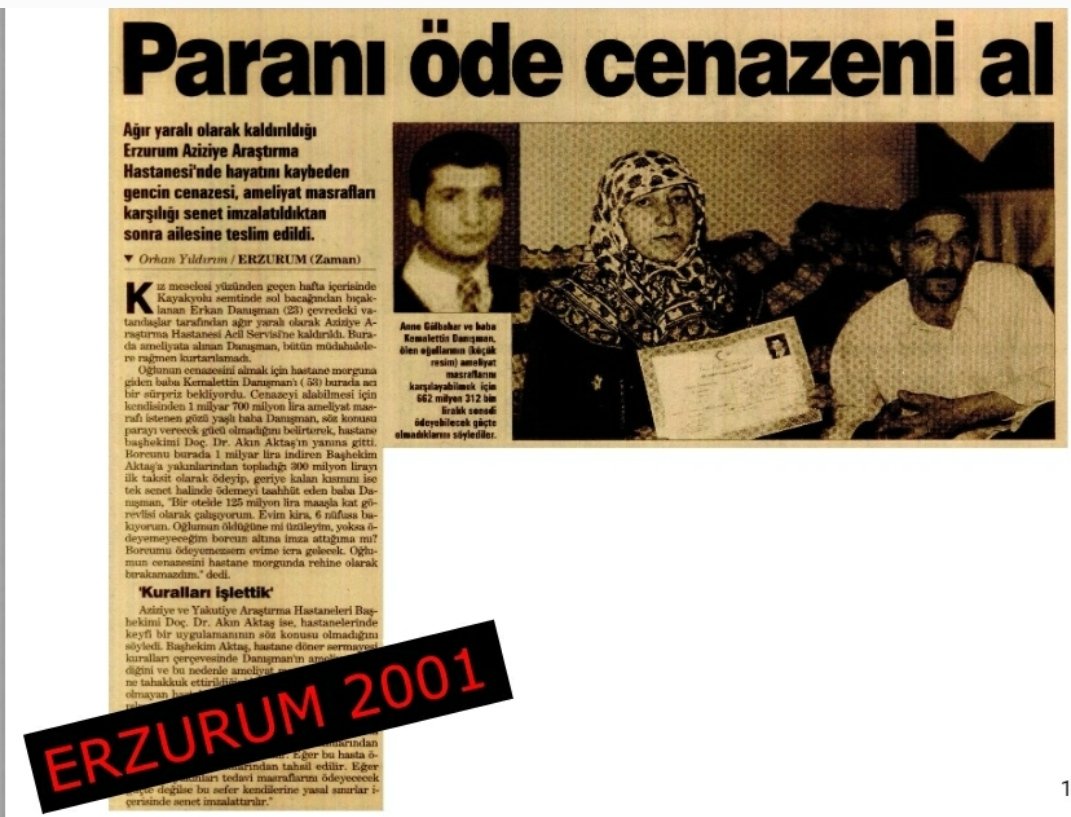 Candarlioglu's tweet photo. 5)

-Ölen oğulunun ameliyat parasını ödeyemeyen ameliyat parasını ödeyemeyen babaya, cenazesini alabilmek için senet imzalattırıldı.

-Tedavi masrafları ödenemeyen bir kızın cenazesi rehin kaldı.

-Hastanede rehin tutulan hasta, kadın elbisesi giyip kaçtı.

-->> https://t.co/XaRM5vnkHD