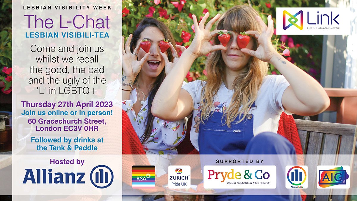 Come and join us whilst we recall the good, the bad and the ugly or the L in LGBTQ+ in person or online on Thurs, Apr 27, 2023, at 3:00 PM for The L-Chat Lesbian Visibili-tea eventbrite.co.uk/e/the-l-chat-l… #LesbianVisibilityWeek