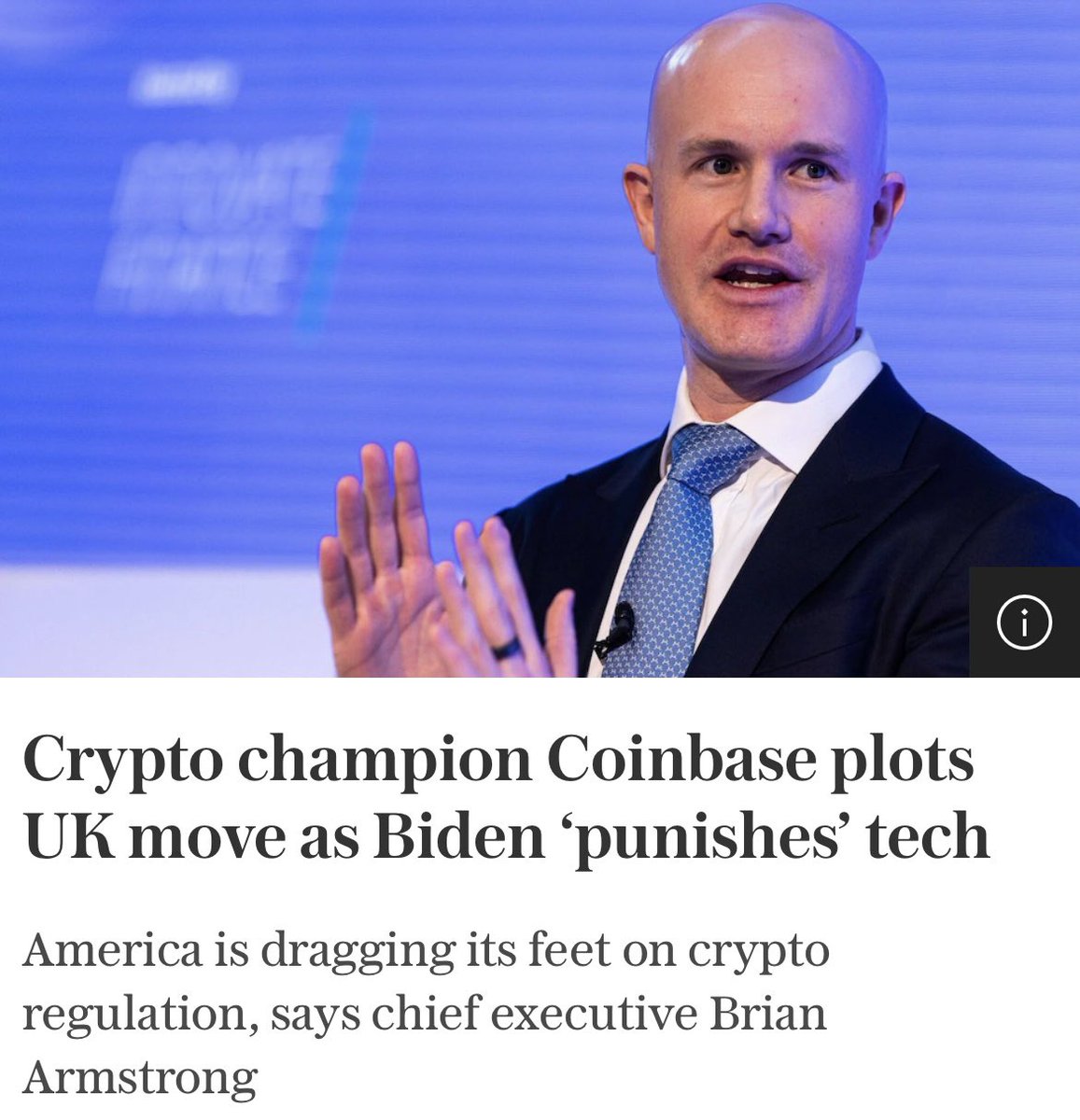 Coinbase CEO Brian Armstrong calls out the SEC: “We are not seeing  regulatory clarity in the 🇺🇸 US. Anything is on the table, including  relocating.