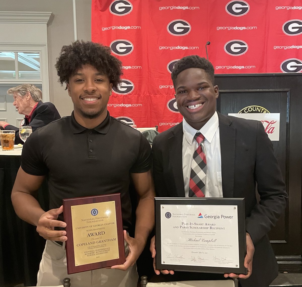 Congratulations to Copeland Grantham and Michael Campbell for both receiving Scholar-Athlete Scholarships last night at the University of Georgia Chapter of National Football Hall of Fame Annual Awards Banquet!

Go Glads!