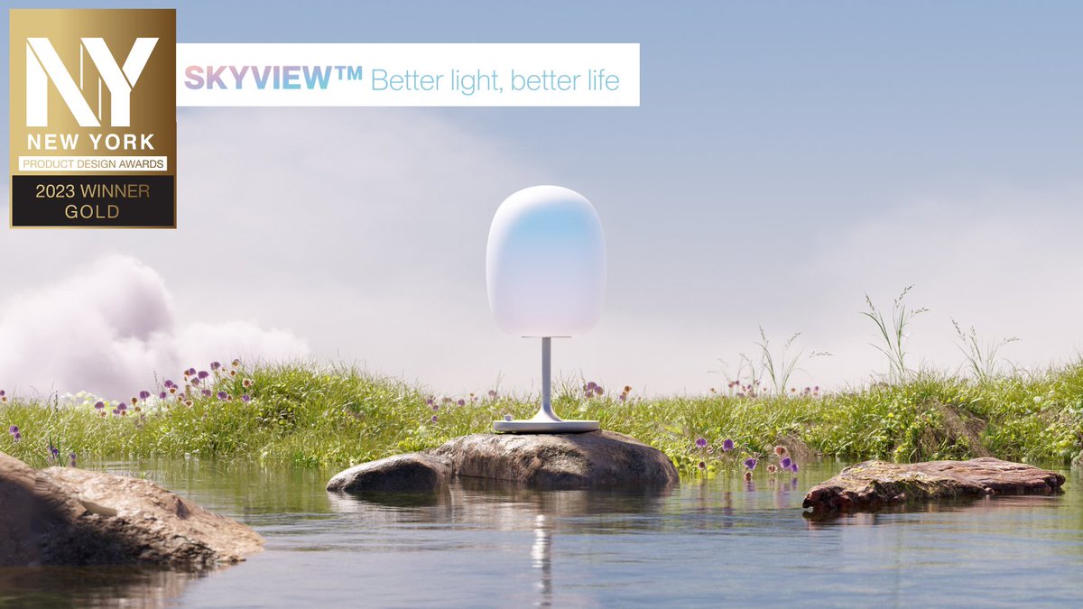 BIOSLIGHTINGLED's tweet image. Our SkyView Wellness lamp is honored by @nyproductdesign 2023 Award for Lighting Innovation. Created in collaboration with @RobertSoler1 and @billingsjackson Meet SkyView, light as we are meant to experience it at skyviewlight.com #Betterlight_betterlife