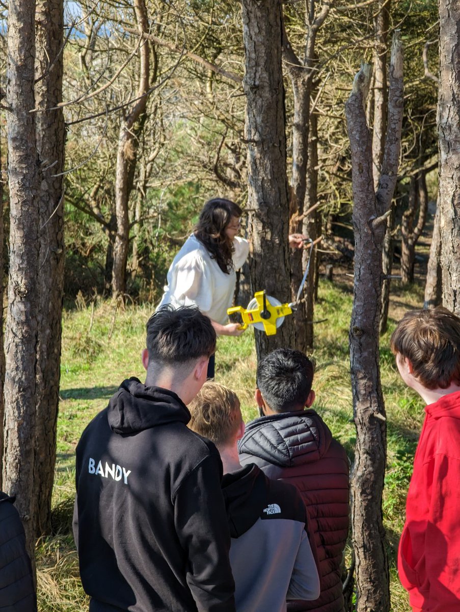 BCOldham's tweet photo. Our students have had a busy day in Anglesey, it's not all just walks along the beach! They've spent the afternoon calculating carbon dating on trees, which can reveal how many years have passed since the tree died, which is absolutely fascinating! #lovefieldtrips #proudtobeblue https://t.co/pINnKpmDyd