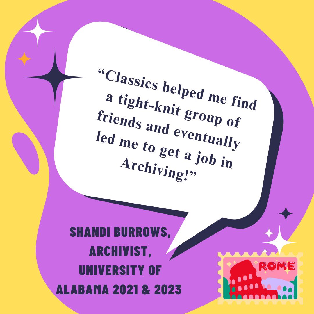 NationalSCL's tweet photo. Happy National Classics Week everyone! To celebrate, the NSCL Publicity Committee and a couple NSCL board Officers have shared why Classics helped them in college and post grad, and where it led them in their careers! https://t.co/FTNYQkGRfe