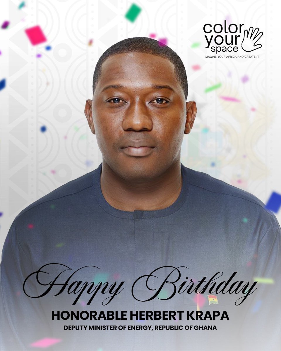 We want to use this opportunity to wish a Happy and Blessed Birthday🎂 to our Honorary Ambassador and Deputy Minister of Energy, Honorable <a href="/Herbert_Krapa/">Herbert Krapa</a> 

We thank you for your great commitment and support for our activities and for championing Youth development issues👏🏽✨