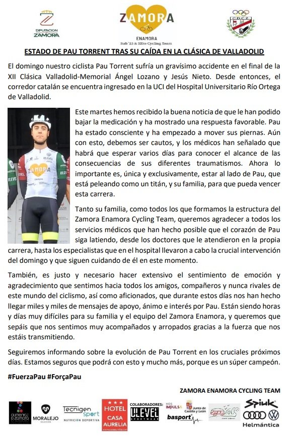 🟢COMUNICADO SOBRE EL ESTADO DE SALUD DE PAU TORRENT
Nuestro guerrero <a href="/PauTorrent8/">Pau Torrent</a> está demostrando la gran fortaleza que tiene y está mostando mejoras que nos hace ser optimistas

#FuerzaPau
#ForçaPau

#ZamoraEnamora 💛