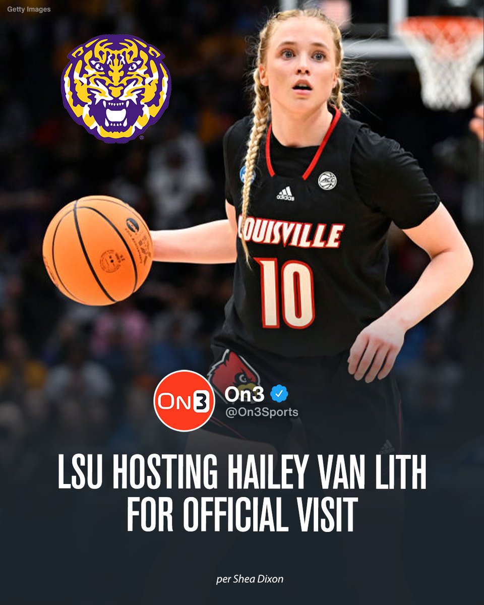 On3's tweet photo. LSU is currently hosting Louisville transfer Hailey Van Lith on an official visit, per @Sheadixon👀

https://t.co/mKV8Tb7ksp https://t.co/YUHb9V69HV