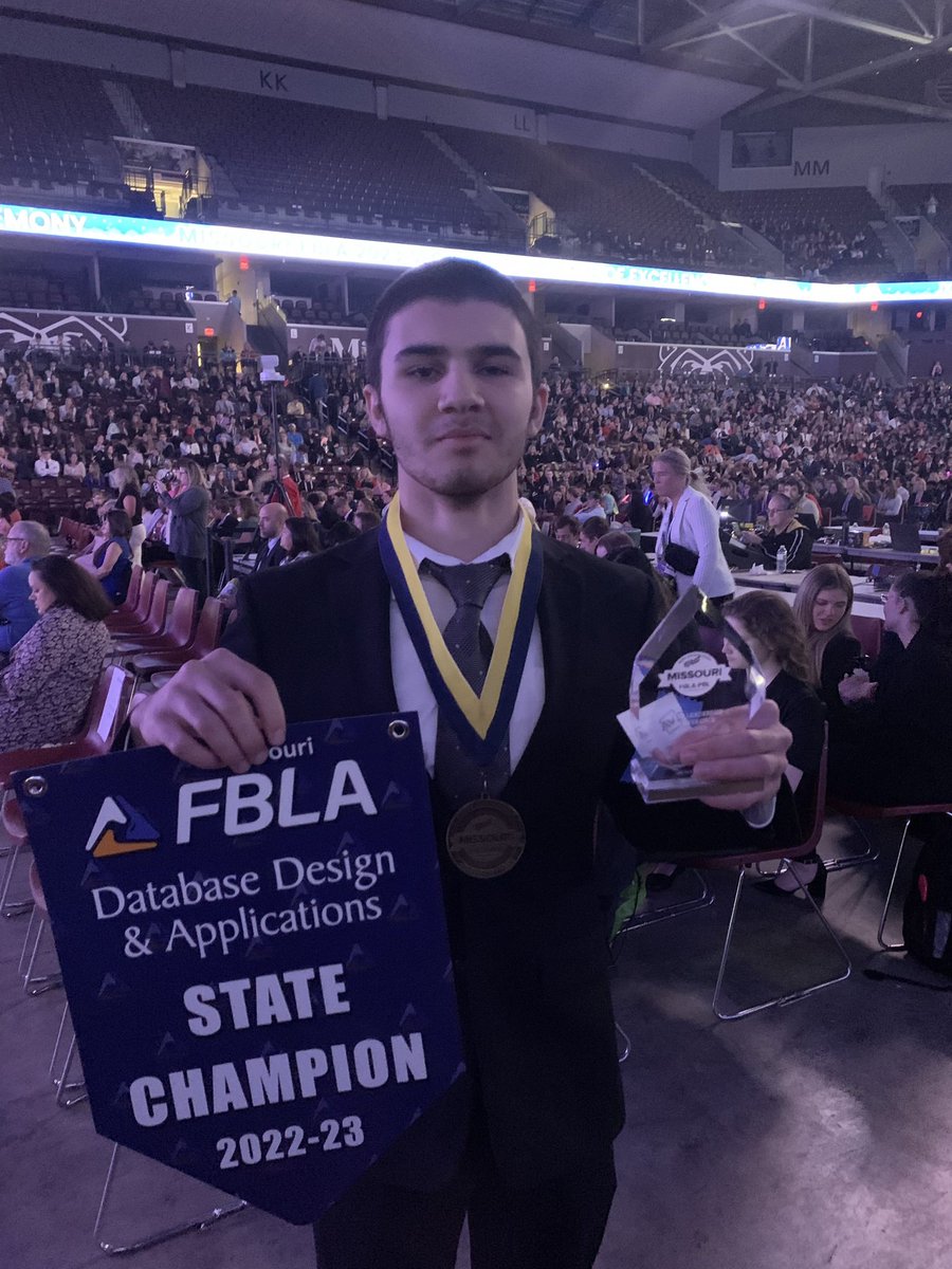 StaleyBusDept's tweet photo. Ahmet for the win! First place in Database Design and Computer Problem Solving. @SHSFalcons @NKCSchools @StaleyNews https://t.co/K6ijfGQL6r