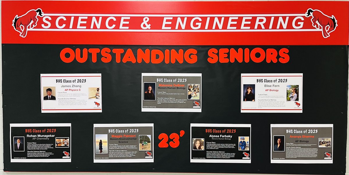 The Science and Engineering Department would like to recognize our first group of Outstanding Seniors from the class of 2023! Congratulations!!!