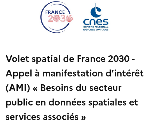 ConnectbyCNES's tweet photo. [📢AMI]
Administrations, collectivités, le @CNES lance un AMI pour recenser vos besoins en données spatiales et services associés.
✅ Possibilité de financer votre besoin par le volet spatial #France2030
💻 Webinaire info 27/04
🗓️ Premier relevé 22/05
👉 https://t.co/6lb0rev9ST https://t.co/p5DZN8diHi