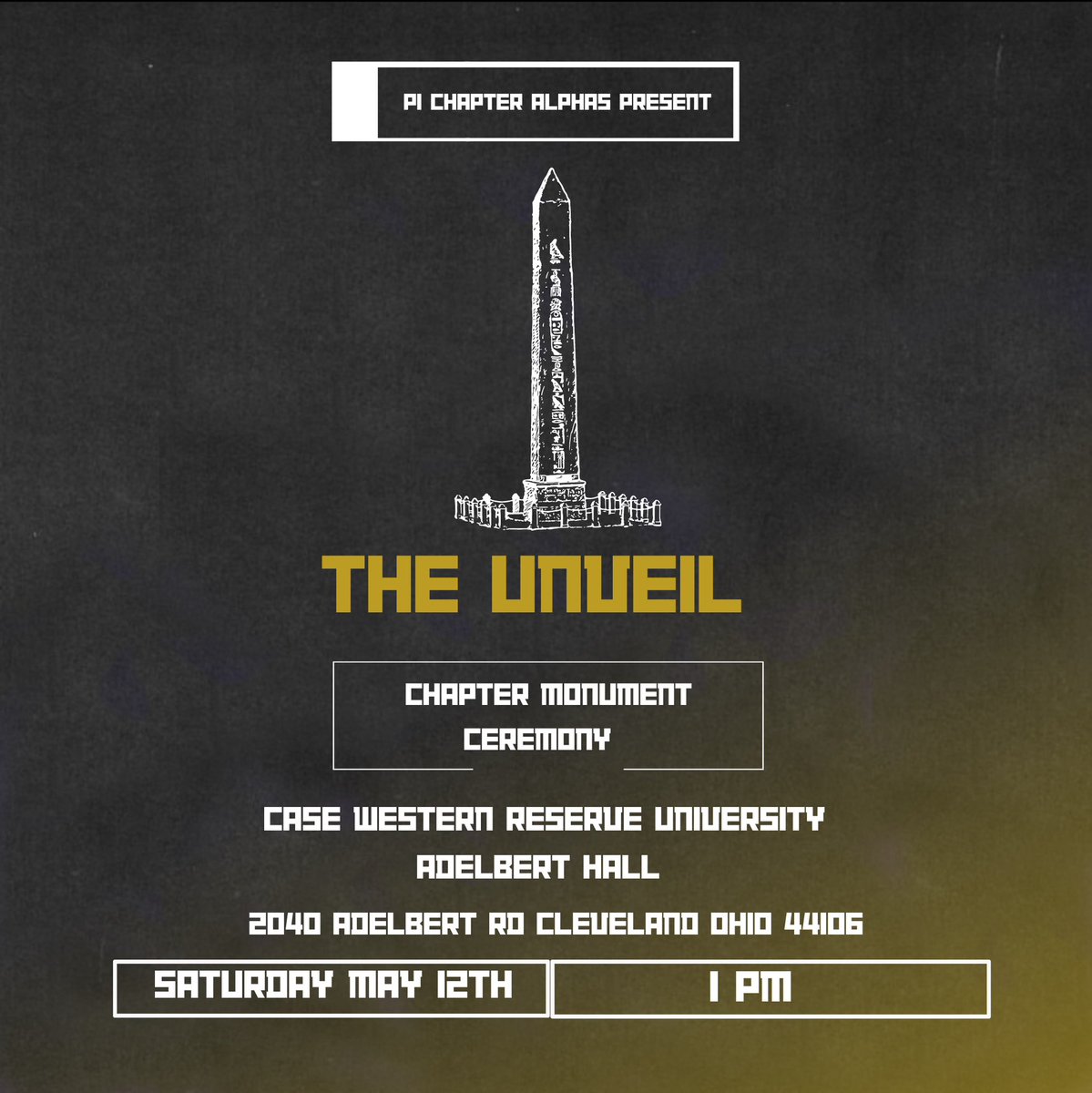 ServeEmPi's tweet photo. May 13th: “The Unveiling” … The only D9 organization in Cleveland to break ground on any campus! Come out and enjoy this historical moment at Case Western Reserve University, as we unveil our new monument at 1pm! https://t.co/TDX9SPGqHH
