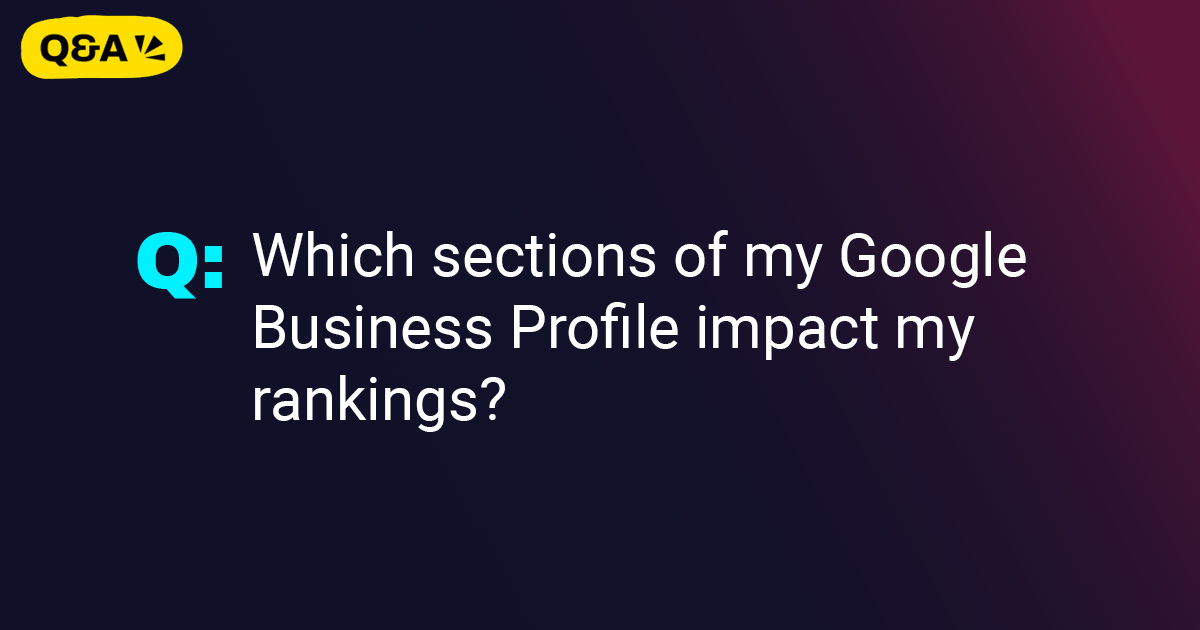 GBPs have many sections, but only a few impact rankings:

🔸 Primary Category
🔸 Additional Categories
🔸 Business Name
🔸 Services 🆕
🔸 Website URL
🔸 Attributes

Still, fill out the rest to stand out from the competition and drive engagement &amp; conversions.

#localseo #seo