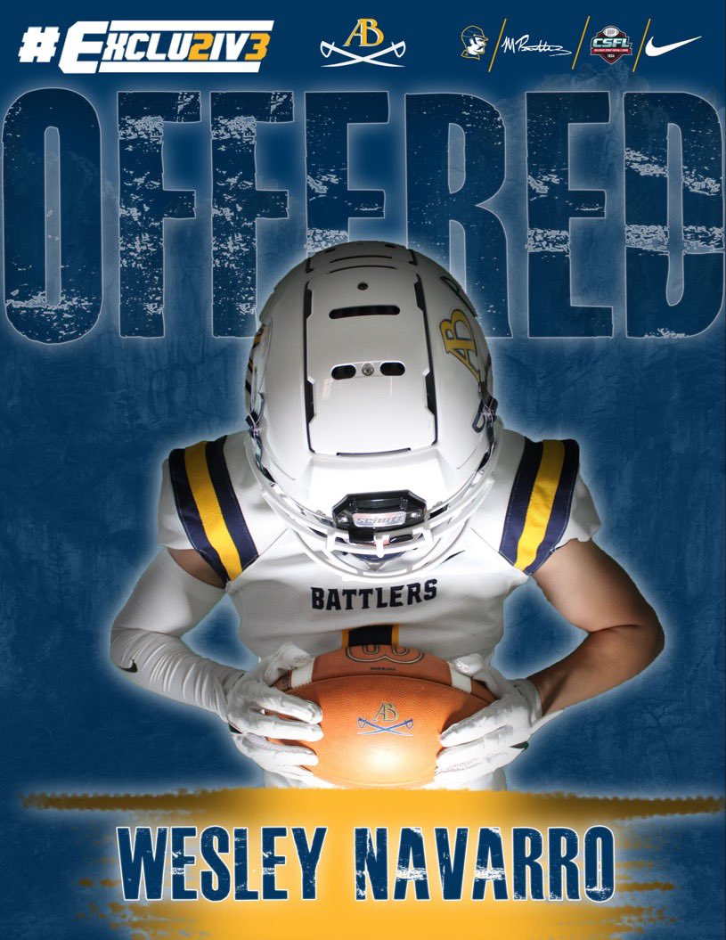 OfficialWesNava's tweet photo. Blessed to receive an offer to play at Alderson Broaddus University! @CoachPerotti @ABBattlers @MburgFootball @mhscoachsherman https://t.co/10PYyvSR8A
