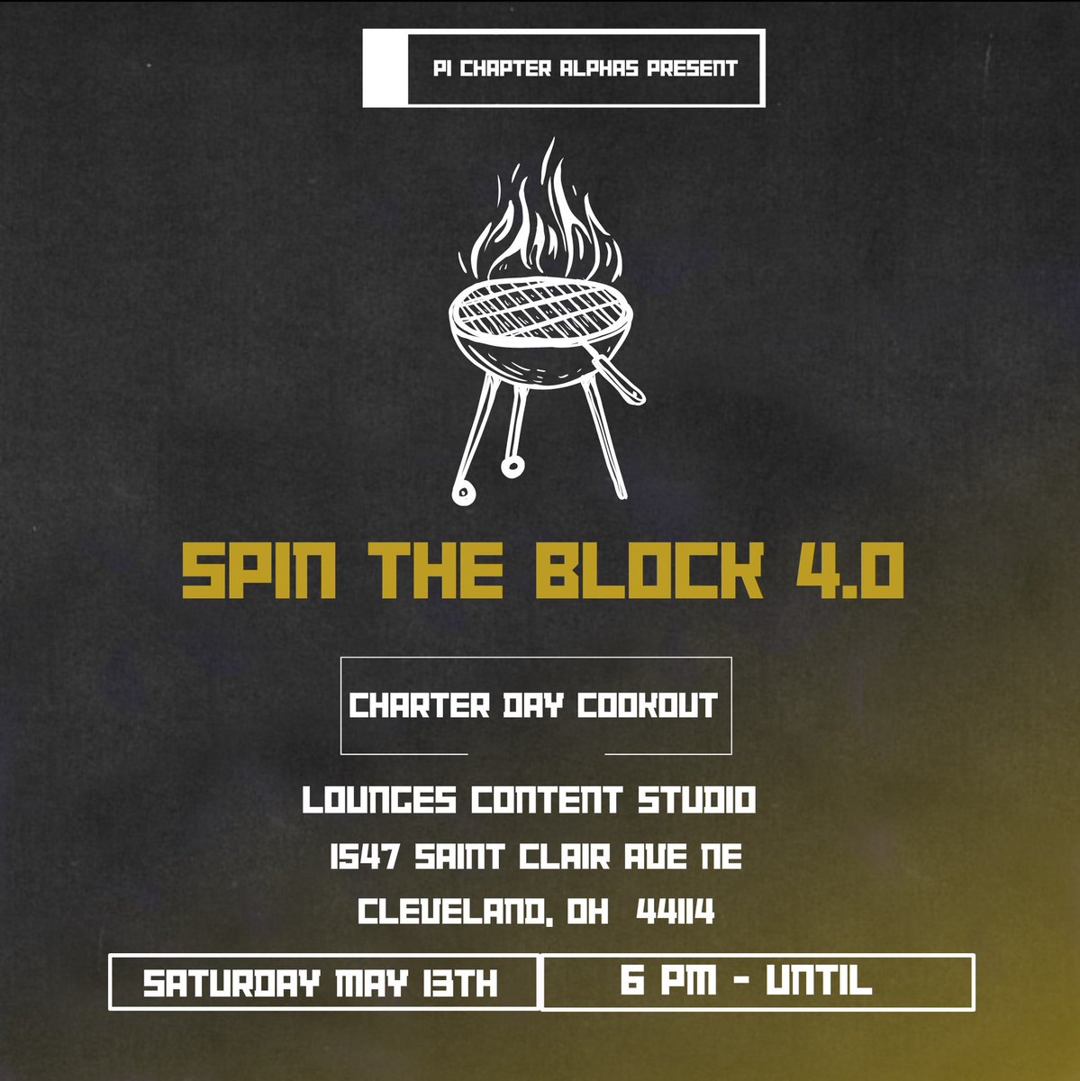 ServeEmPi's tweet photo. May 13th (cont.): “Spin the Block 4.0 🔥” … Later that evening, meet us at Lounges Content Studio for our annual cookout starting at 6pm! https://t.co/6POJwbeZHY