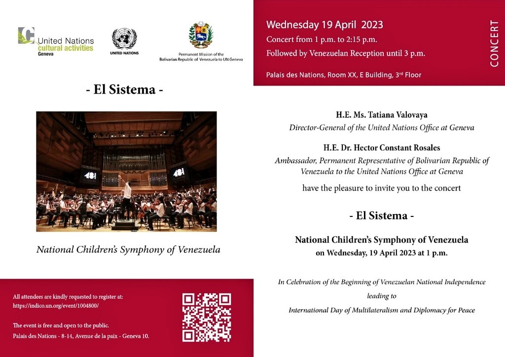 h_constant's tweet photo. ¡Afinando detalles! Los invitamos a conmemorar nuestra fecha Patria del 🇻🇪 19 de Abril 🇻🇪 con un espectacular concierto de la Orquesta Sinfónica Nacional Infantil de Venezuela. Será un momento extraordinario en la sede de Naciones Unidas y bajo su copatrocinio. ¡¡Corran la voz!! https://t.co/1nUPtCem6V
