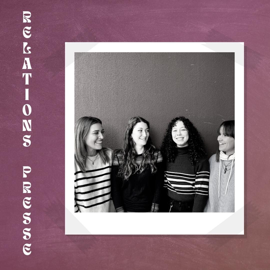 Team relations presse : 📝 
Anaëlle, Iris, Yasmine et Yelena oeuvrent à la visibilité médiatique de l’événement. Elles s’occupent notamment de la préparation du dossier de presse et la prise de contact avec les journalistes du territoire. 🎤