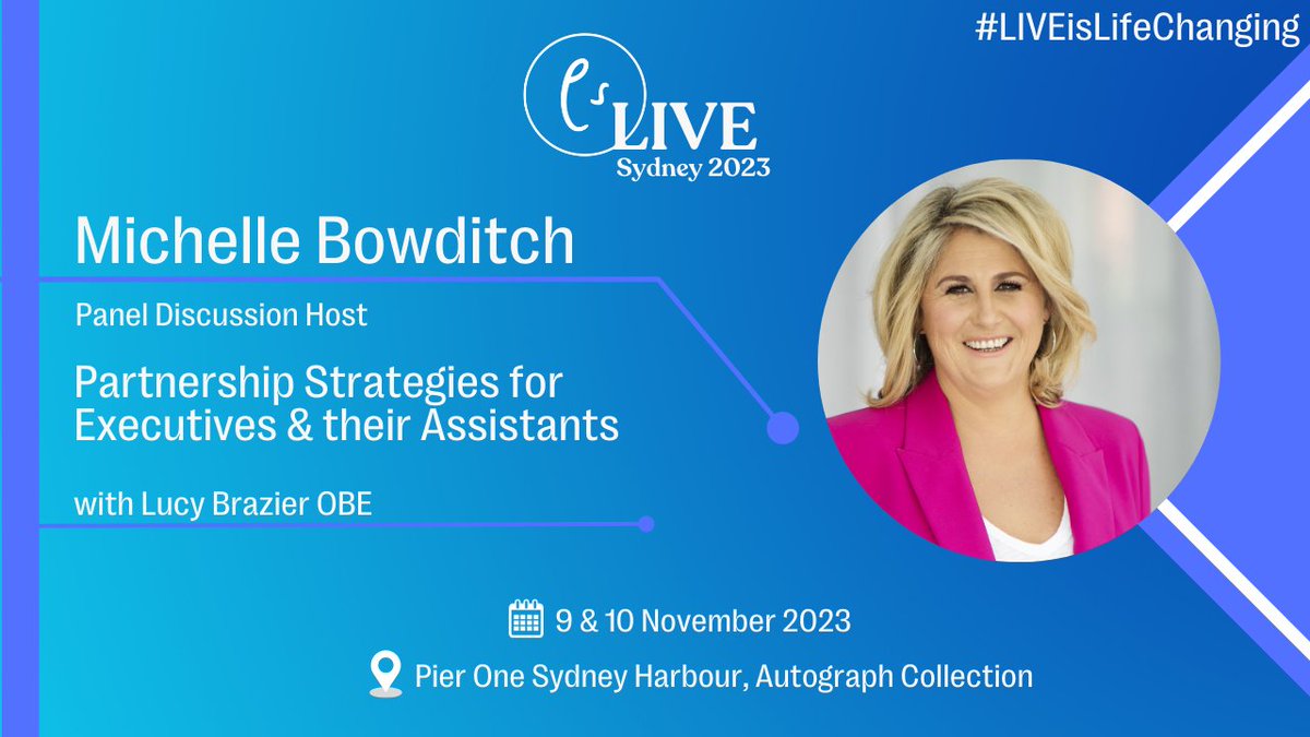 lucybrazier's tweet photo. New speaker announced for ES LIVE Sydney 2023!
Michelle Bowditch will be chairing a panel discussion about the highs and lows of strategic partnerships. More info: https://t.co/GlJpAdwcYf
#LIVEisLifeChanging #ESLIVE #OneProfessionWithOneVoice #sydney #PierOneSydneyHarbour https://t.co/Ec4PX8kTNn