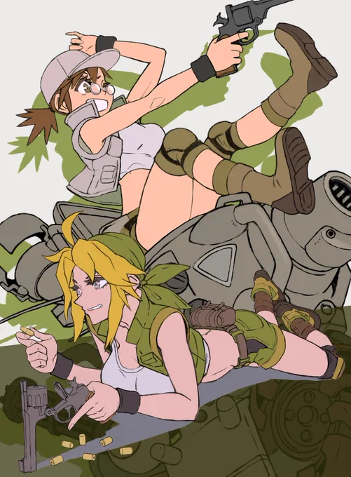 メタルスラッグアーティストの方のtwitter参戦がステキすぎたので過去絵を無理やり組み合わせてみた。The twitter entry of a Metal Slug artist was too nice, so I forced myself to combine past paintings. 