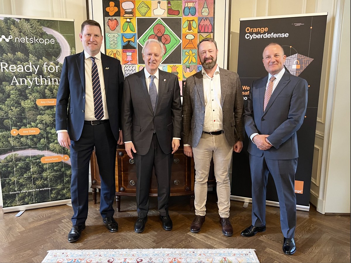 USAmbDenmark's tweet image. We need cutting-edge solutions to effectively address #cybersecurity threats that face the world today. Pleased to host industry experts and members of the 🇩🇰 business community to discuss how we can work together to create a safe and more secure cyber environment. @Netskope