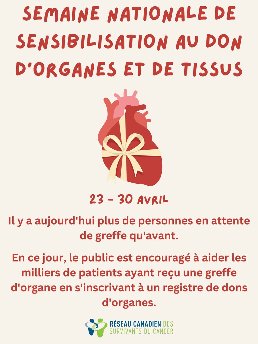 Cette semaine, c'est la Semaine Nationale de Sensibilisation au Don d'Organes & de Tissus. Prenez le temps de réfléchir à l'impact que vous pourriez avoir en devenant donneur d'organes. En faisant un don, vous créez un héritage vivant de votre générosité avec le don de l'amour.