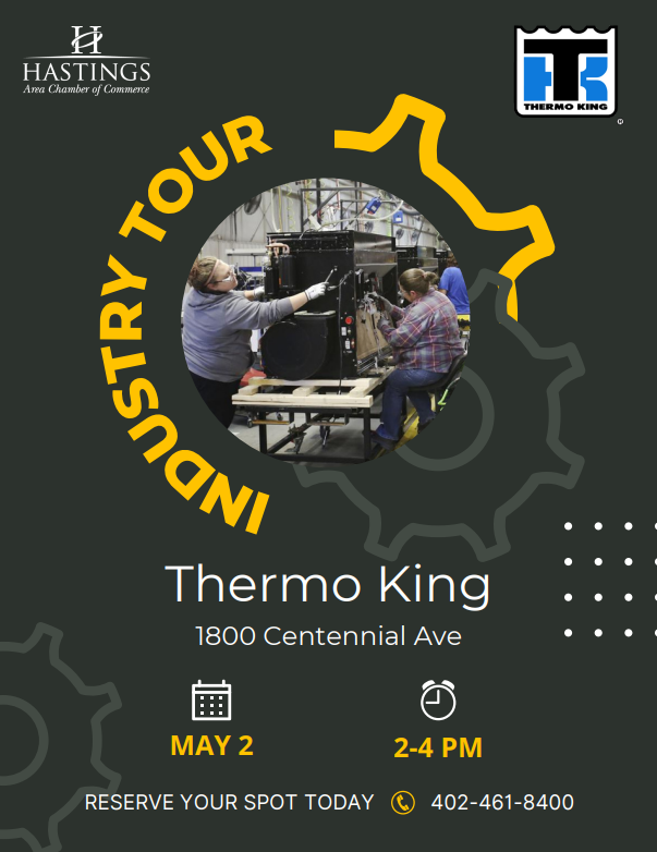 Industry tours showcase a diverse range of products manufactured in Hastings. Come look behind the scenes at how it’s made!

Tuesday, May 2
2:00 - 4:00 PM
RSVP: 402-461-8400

Is your business interested in being part of our tour? Contact Nichole at 402-461-8400

#IndustryTours