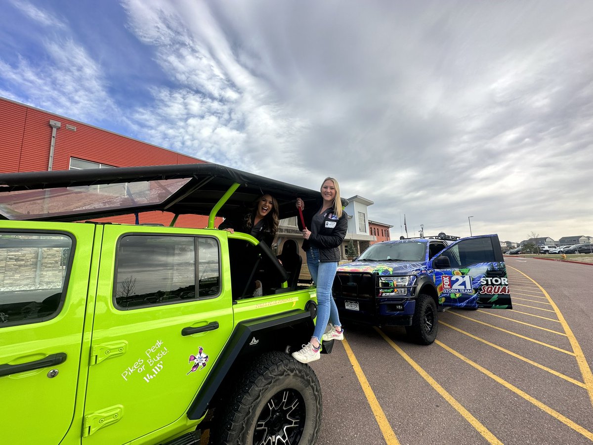 ValTheWXGal's tweet photo. Hanging with Squatchie, aka the  @FOX21News Storm Squatch, and @AOW_COS at Career on Wheels day at Banning Lewis Preparatory Academy #SquatchOut #SquatchWatch https://t.co/2LdZn1uuui