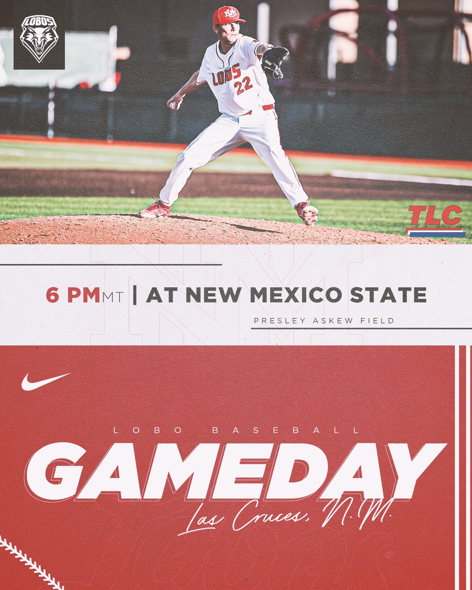 GAMEDAY 

🆚 New Mexico State
📍 Las Cruces, N.M.
⏰ 6 p.m.
💻 ESPN+ : espn.com/watch/player/_…
📊 golobos.com/bsbstats 

#GoLobos 🐺⚾️