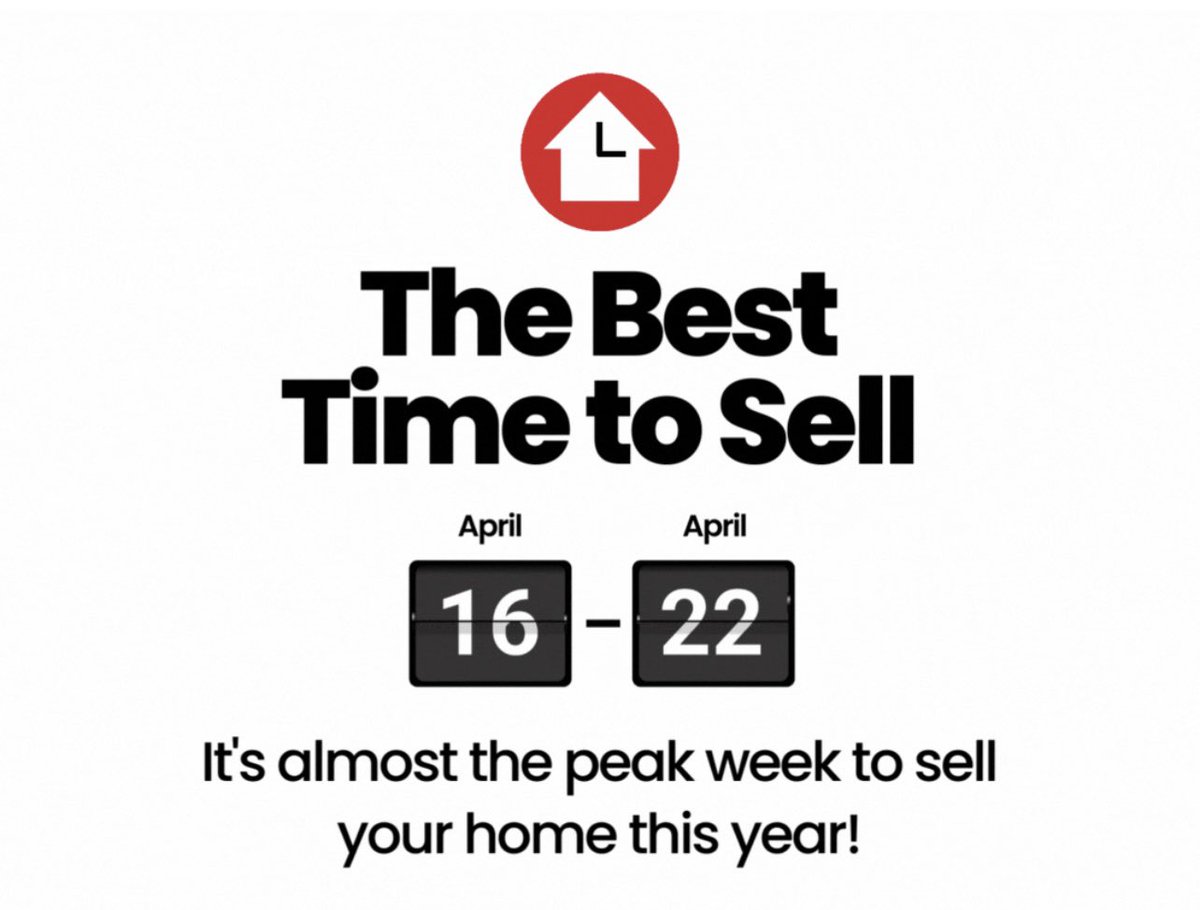 LaurainRealty's tweet photo. Thinking about selling? 
April 16th-22nd is the best week to sell! https://t.co/vnRwSPatIo