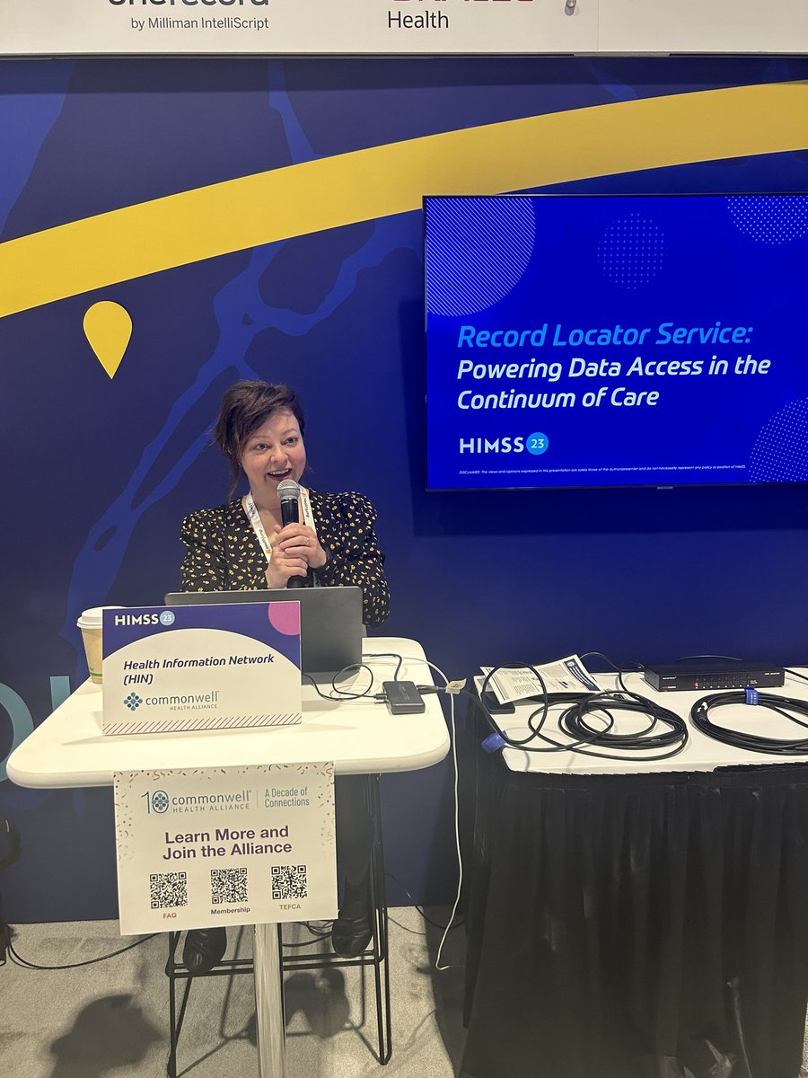 liz_buckle's tweet photo. Day 1 // Demo 1
Record Locator Service is a core service here at @CommonWell and we’re excited to share its power in our demonstration at the #interopshowcase #HIMSS23 #InteropDoneRight https://t.co/GTVoe4arvP