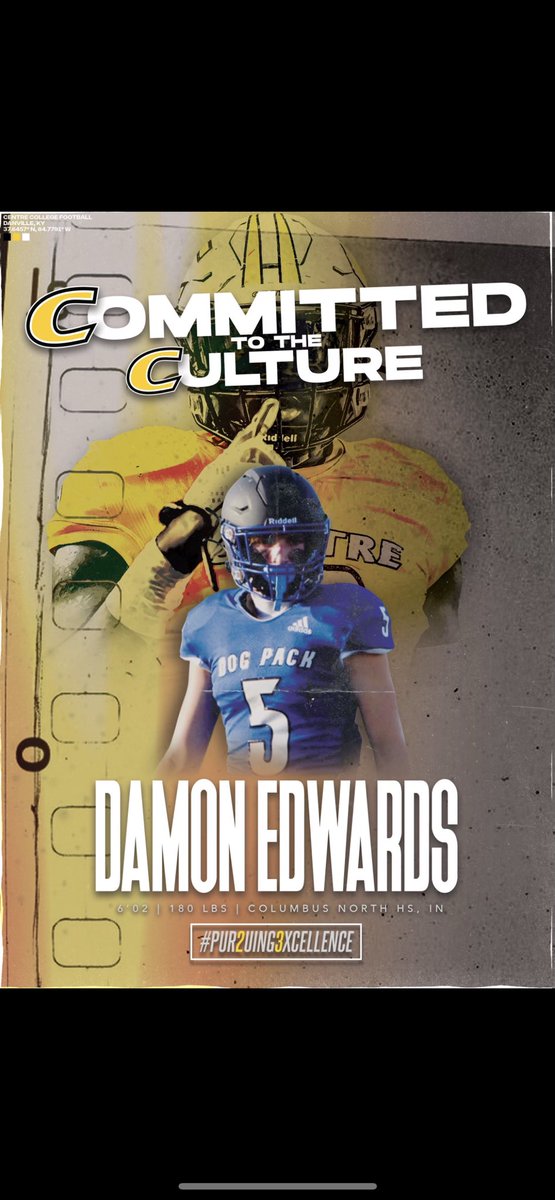 100% committed‼️Thankful for this opportunity to compete at the next level! <a href="/RickFoxFB/">Rick Fox</a> @CoachLash <a href="/CoachAndyFrye/">Andy Frye</a> <a href="/CentreFootball/">Centre College Football</a> <a href="/Coach_Haston/">Logan Haston</a> <a href="/DreScruggs_/">D'Andre Scruggs</a> <a href="/Preps2Prospects/">Preps 2 Prospects</a> #PUR2SUING3XCELLENCE