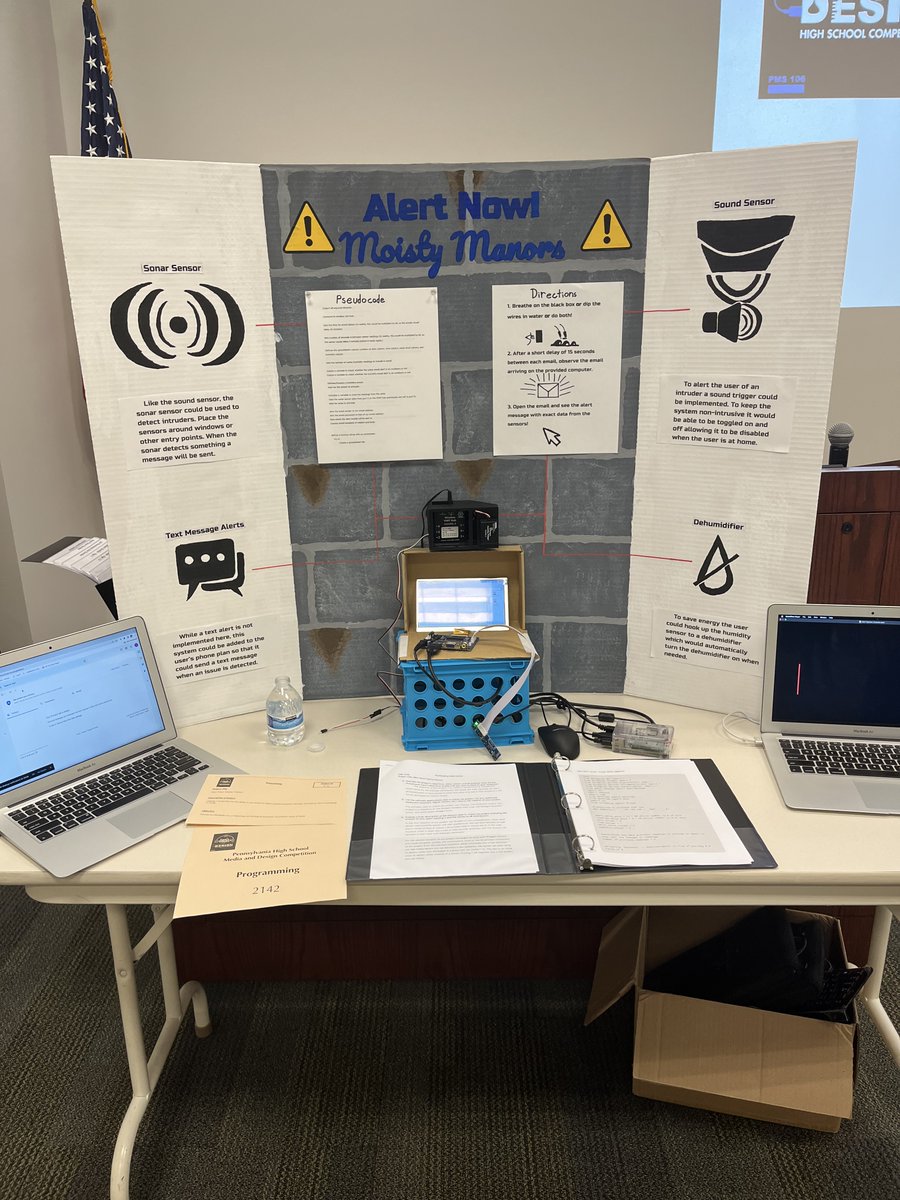 Jeffrey (@jjwilecs) on Twitter photo Ss combined programming, 3D Design, and art together to build a prototype of Alert Now! Moisty Manors. Combining <a href="/PhidgetsEdu/">Phidgets Education</a> and <a href="/Raspberry_Pi/">Raspberry Pi</a>, they created a system to detect water (and more) in the basement and email you an alert. A truly real-life problem! #CSInPA #MADCom Ss combined programming, 3D Design, and art together to build a prototype of Alert Now! Moisty Manors. Combining <a href="/PhidgetsEdu/">Phidgets Education</a> and <a href="/Raspberry_Pi/">Raspberry Pi</a>, they created a system to detect water (and more) in the basement and email you an alert. A truly real-life problem! #CSInPA #MADCom