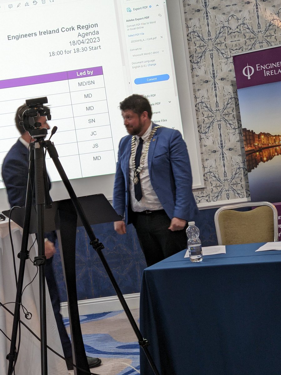 Former YES Cork chair Patrick Kennelly being voted in as chair of <a href="/EngIreCork/">Engineers Ire/Cork</a>  at the agm tonight - congrats Patrick!