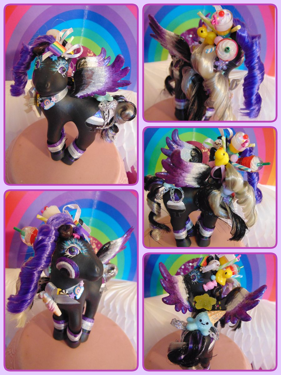 ManaCrafts's tweet photo. Asexual Pride Flutter Pony crafted as a Birthday gift for a dear friend! She's a bird enthusiast so I made this a Pegasus and included a bird egg among the treats!
#asexualpride #prideflag #mylittlepony #mlpart #flutterpony #Pegasus #mlp #art #artwork #toys #toyart #crafts https://t.co/x7EZtuk9Np