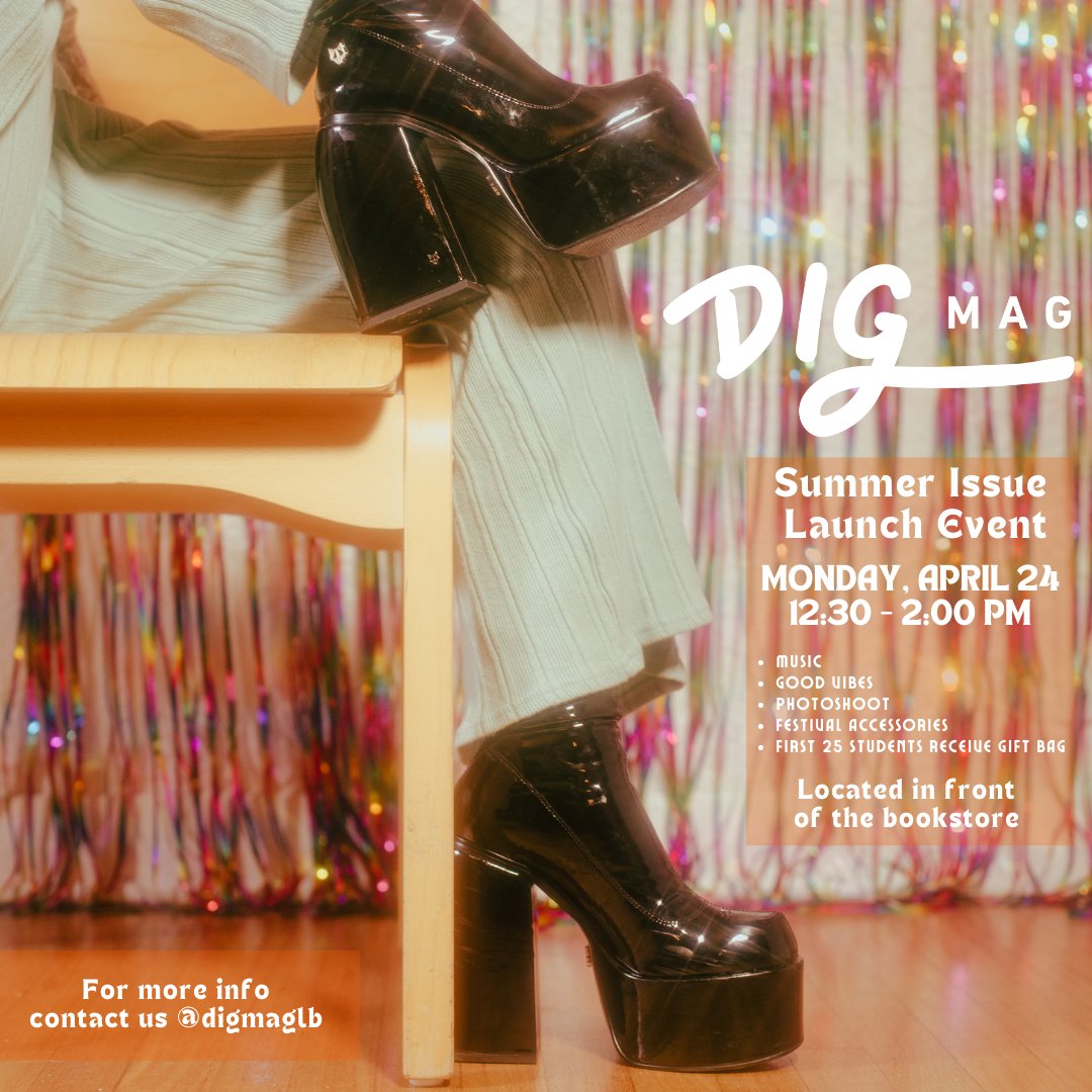 CSULBJPR's tweet photo. 😎 Join @digmaglb in celebrating the launch of their summer issue! Come relieve some stress and have some fun! There will be giveaways, karaoke and more. First 25 students will receive a VIP gift bag. 🎁
#digmag #jpr #summer #launchevent #csulb https://t.co/Cg8xlTwZfj