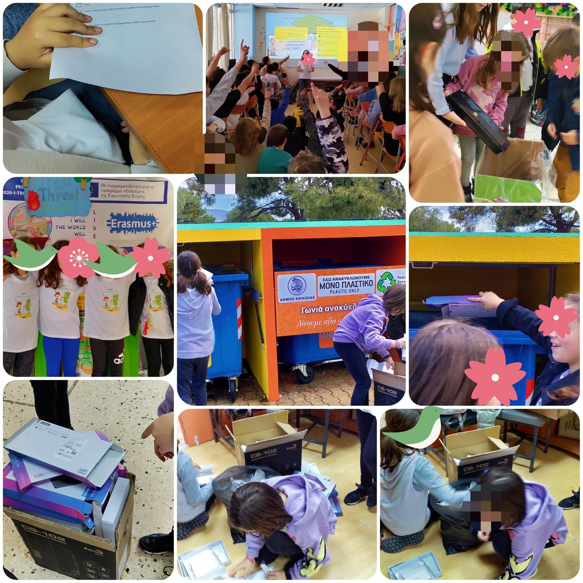 glascaris's tweet photo. "Let's RECYCLE" action, made by students for students ♻️. Our "Green Ambassadors" 💚 trained every class in the school on  how to recycle ♻️ properly in our school bins 🚮. #GlobalActionDays, #LitterLessPlus, #GAIA2030  #LitterLessCampaign
@EcoSchoolsInt
@FEEInt @GreekNature https://t.co/bLWl3bLwku