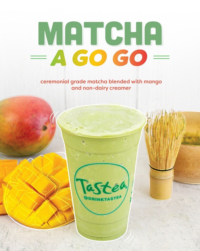 drinktastea's tweet photo. Wake me up before you GO GO! Introducing our newest drink...⁠
✨ MATCHA A GO GO ✨⁠
⁠
Ceremonial-grade matcha blended with mango and non-dairy creamer⁠
⁠
❗Available Now at participating Tastea locations❗ https://t.co/tQRKrWFjMF https://t.co/euZEsuamtu
