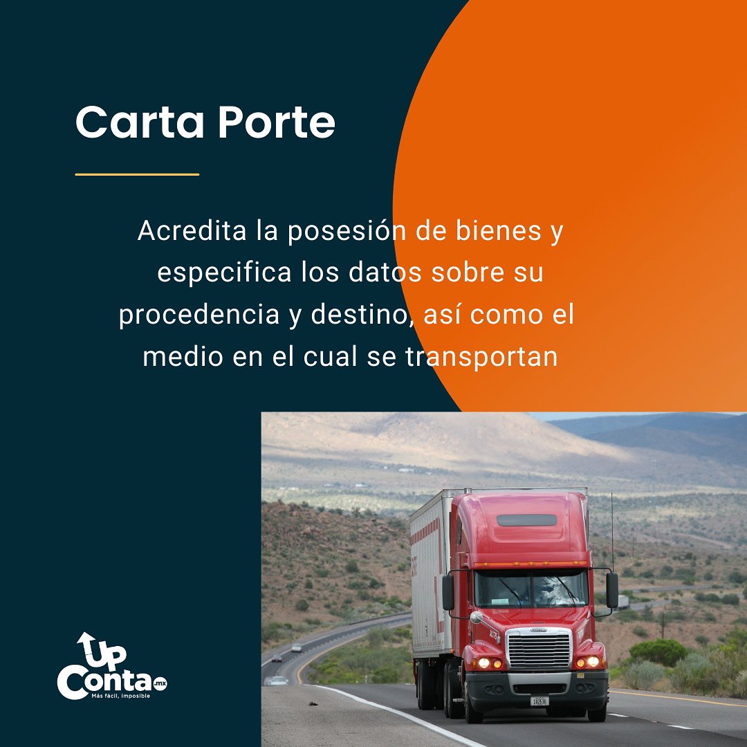¡Obtén tu Carta Porte! Si eres propietario, poseedor o tenedor de los bienes o mercancías y el traslado se realiza con medios propios, emite tu Carta Porte y ampara el traslado por territorio nacional con <a href="/upcontamx/">Upconta México</a> 

#upcontamx #cartaporte #mercancias